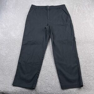 Peruvian Connection Pants Womens 14 Black High Rise Straight Leg Twill Chino‎